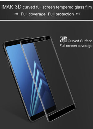 محافظ صفحه نمایش شیشه ای با پوشش قسمت منحنی 3D full glass | Galaxy A8 2018