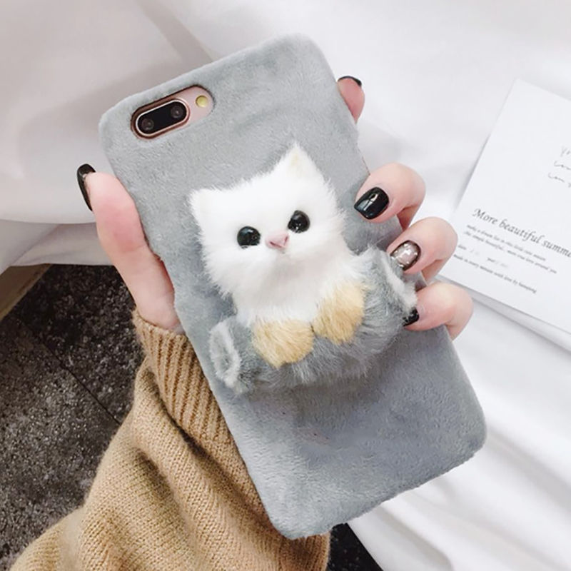 قاب خزدار گوشی KISSACASE fur cat case | iphone 7 Plus