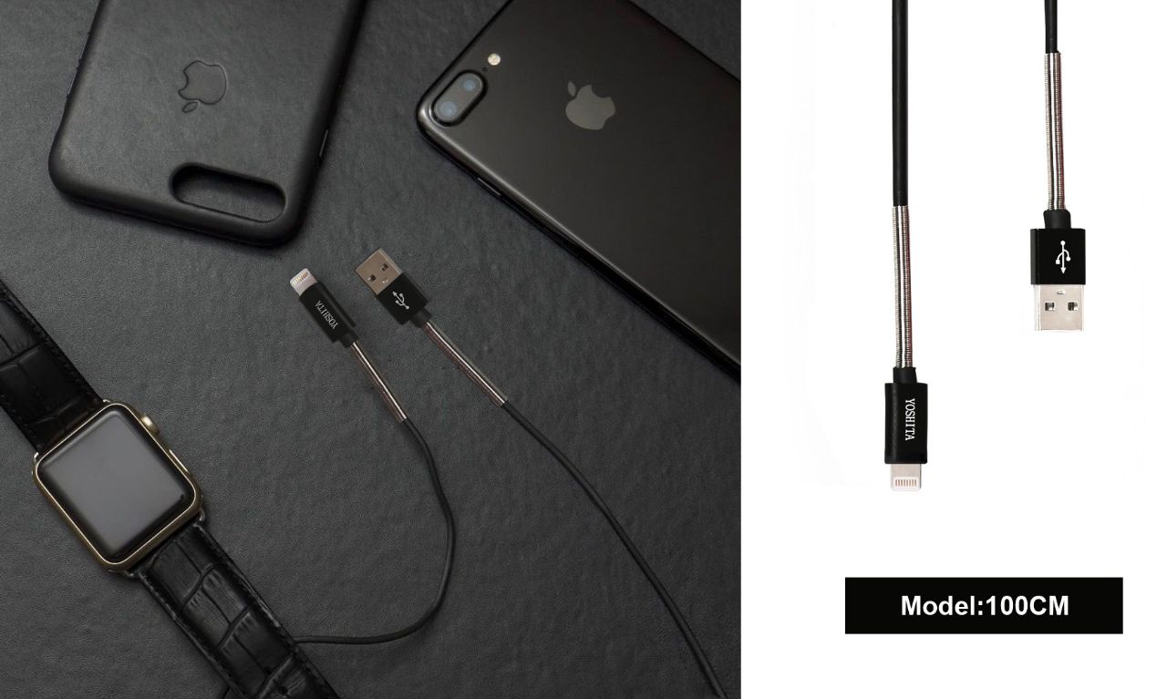 کابل شارژ و انتقال داده یو اس بی به لایتنینگ یوشیتا Yoshita lightning data cable | iphone