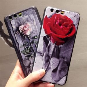 قاب طرح گل رز گوشی هواوی Lack 3D flower case | P10 Plus