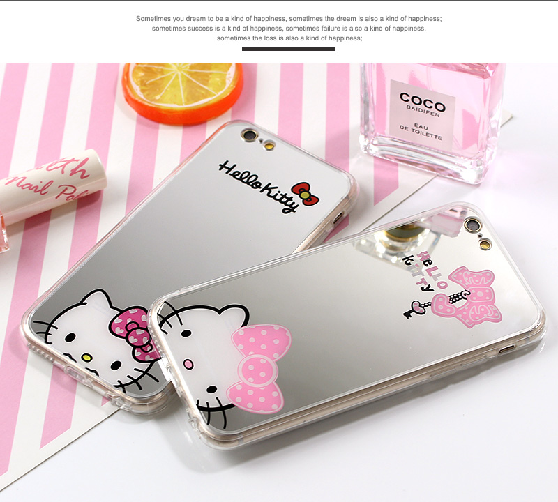 قاب گوشی ژله ای آینه ای اپل Hello Kitty mirror case | iphone 6 Plus