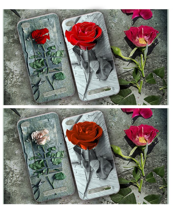قاب گوشی طرح گل رز شیائومی 3D flower case | Redmi 4a