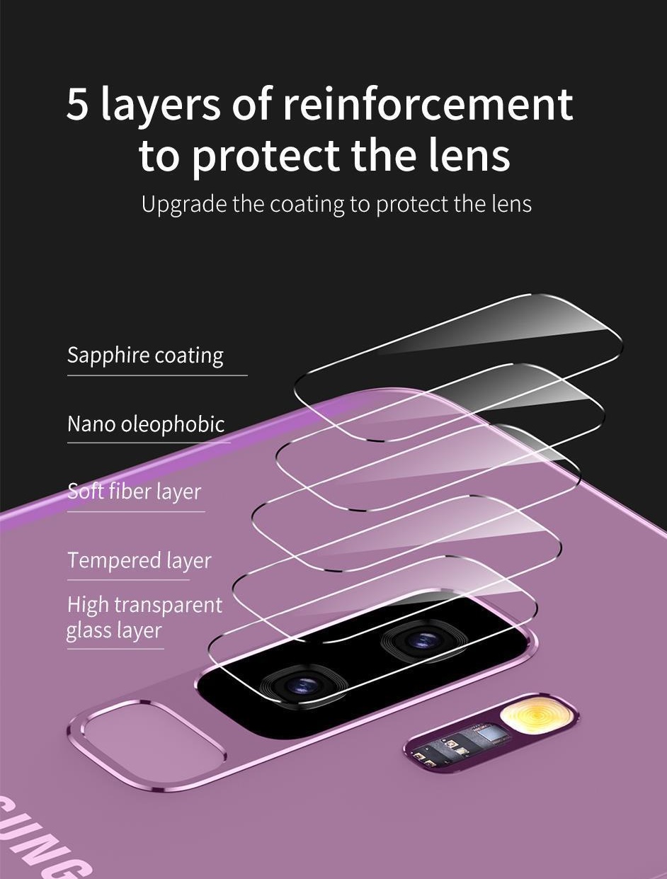 محافظ لنز دوربین شیشه ای سامسونگ Baseus 9H Back Camera Lens Glass | S9 Plus
