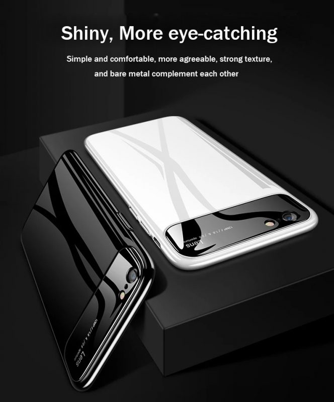 قاب محافظ شیشه ای گوشی اپل Bakeey Glass Lens Hard Protector Case | iphone 6 Plus