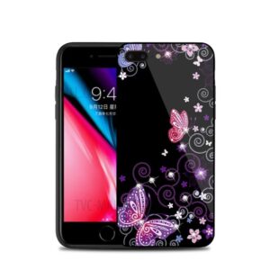 قاب محکم طرح گل براق اپل TPU + Glass NXE Case | iphone 7 Plus
