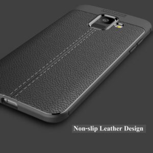 قاب طرح چرم سامسونگ Auto Focus Leather Case | Galaxy A6 2018