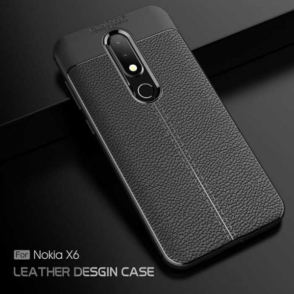 قاب طرح چرم اتو فوکوس نوکیا Auto Focus Leather Case Nokia 6 1 Plus X6