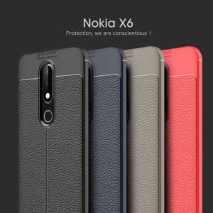 قاب طرح چرم اتو فوکوس نوکیا Auto Focus Leather Case Nokia 6.1 Plus | X6