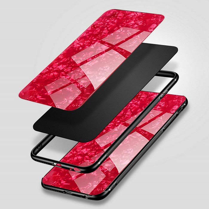 قاب شیشه ای طرح دار اپل Makavo Tempered Glass Marble Case | iphone 6