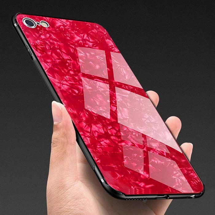 قاب شیشه ای طرح دار اپل Makavo Glass Marble Case | iphone 6 Plus