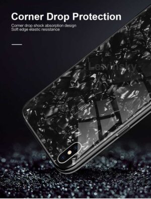 قاب شیشه ای طرح دار اپل Makavo Glass Marble Case | iphone X