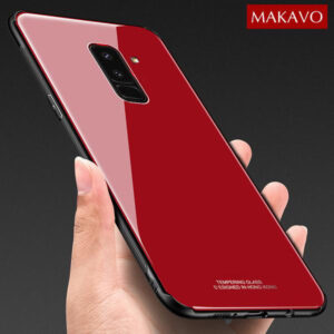 قاب محافظ پشت گلس سامسونگ Makavo Glass Cover | Galaxy A6 Plus 2018