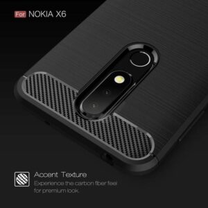 قاب محافظ فیبر کربن نوکیا Rugged Armor Carbon Fiber Case Nokia X6 | 6.1 Pus