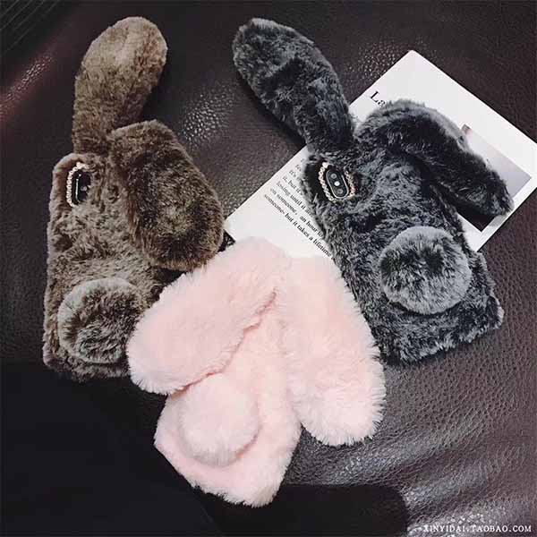 قاب محافظ زمستانی آیفون Kissacase Rabbit Fur Ball Case | iphone XS Max