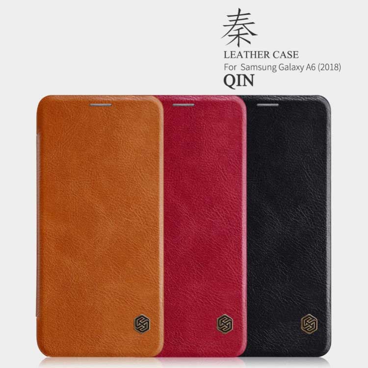 کیف چرمی نیلکین سامسونگ Nillkin Qin Series Wallet Cover | Galaxy A6 2018