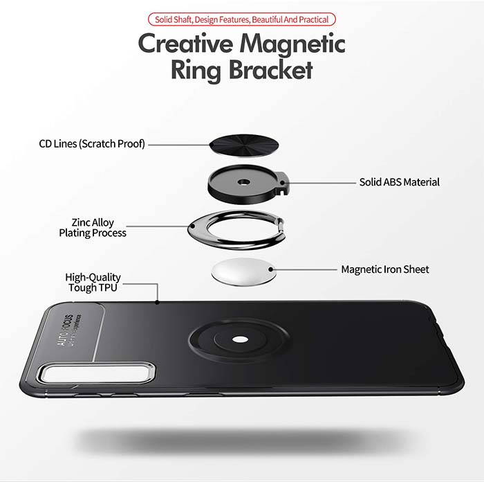 قاب طرح چرم انگشتی سامسونگ Becation Magnetic Ring Case Galaxy A7 2018 | A750 