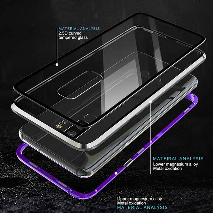 قاب محافظ دو تکه مگنتی سامسونگ Magnetic Adsorption Metal Frame Case | Galaxy S9 