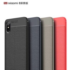 قاب محافظ طرح چرم شیائومی Auto Focus Shock Proof Litchi Case | Xiaomi Mi 8 Pro