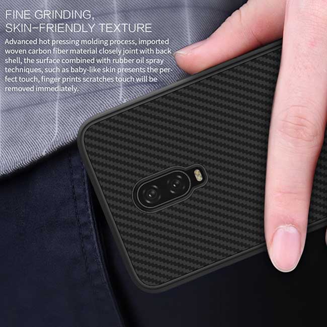 قاب ژله ای فیبر کربن وان پلاس Baseus Brushed Carbon Fiber Texture Case | OnePlus 6T