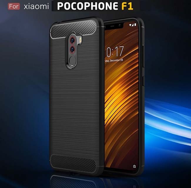 قاب فیبر کربن شیائومی Brushed Rugged Armor Case Xiaomi Poco F1 | Pocophone F1
