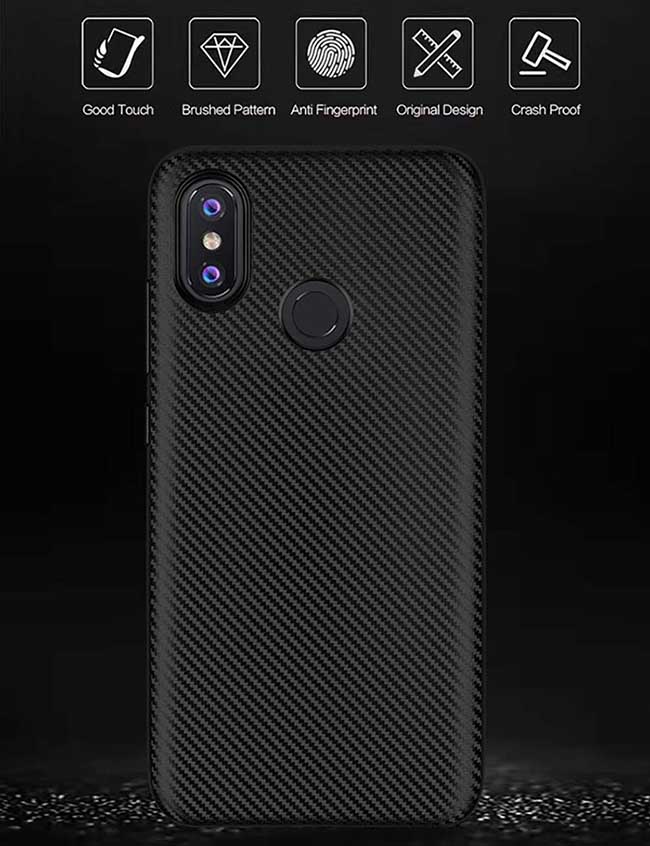 قاب محافظ شیائومی Baseus Carbon Fiber Rubber Silicone Case | Xiaomi Redmi 6 Pro