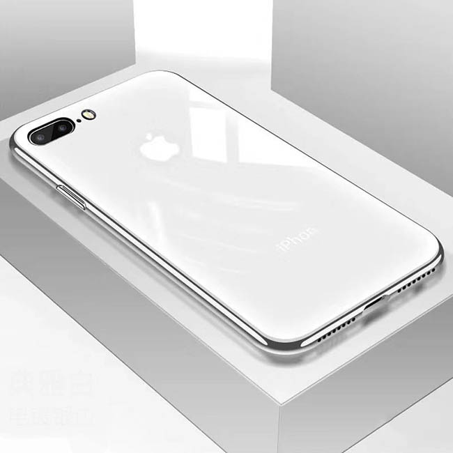 قاب اوریجینال پشت گلس اپل Luxury Slim Temperd Glass Case | iphone 8 Plus