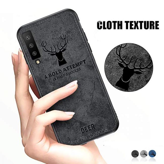 قاب محافظ گوزنی طرح پارچه سامسونگ Cloth Texture Deer Case Galaxy A7 2018 | A750
