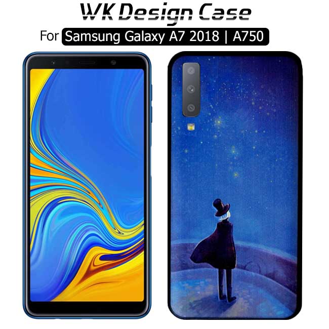 قاب مات طرح دار سامسونگ Wk Design Blue Night Case Galaxy A7 2018 | A750