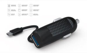 شارژر فندکی سریع دو پورت EMY USB + Cable Universal Car Charger | MY-125