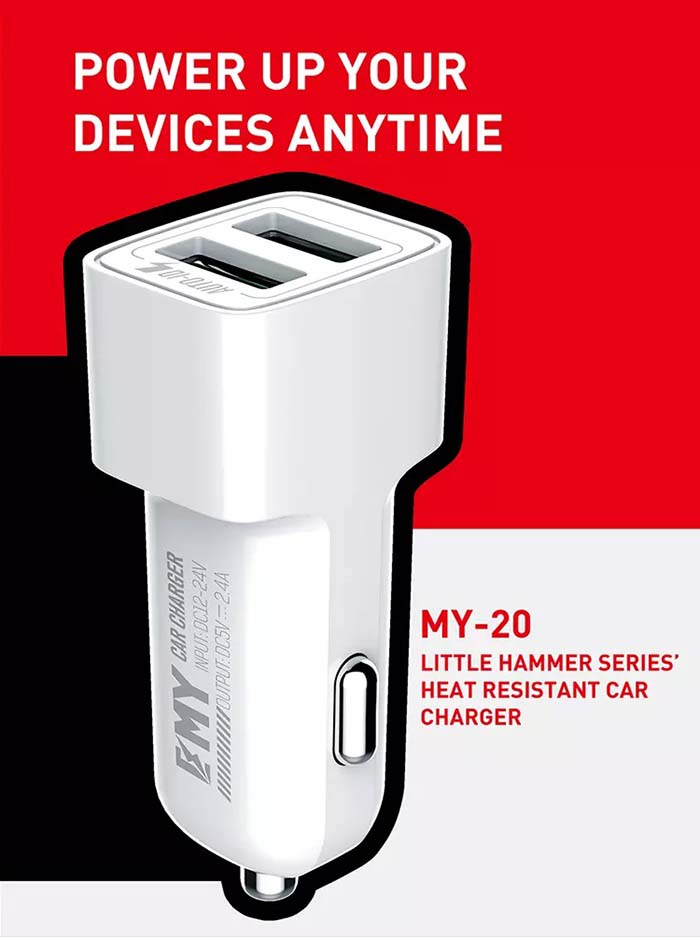 شارژر فندکی امی EMY Car Charger + Micro USB Cable | MY-20