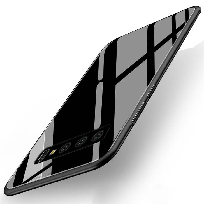 قاب محافظ پشت گلس سامسونگ Luxury TPU Bamper + Glass Case | Galaxy S10