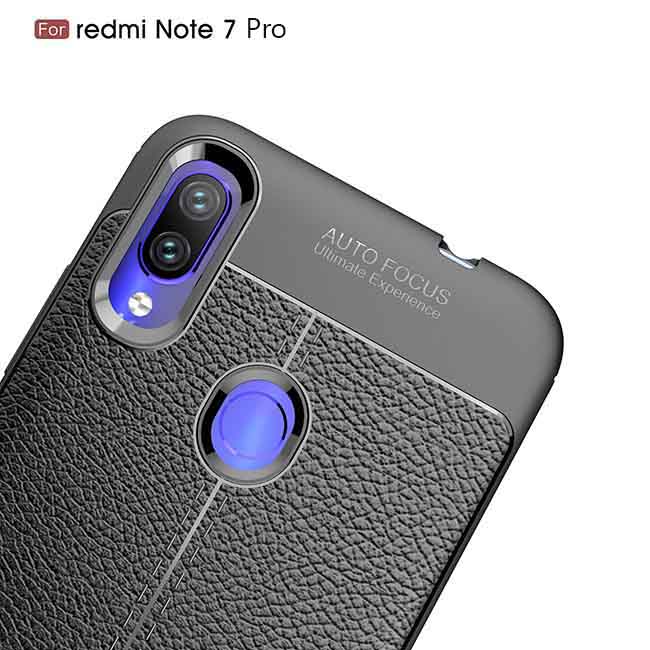 قاب طرح چرمی شیائومی Auto Focus Silicone Texture Case | Xioami Redmi Note 7 Pro