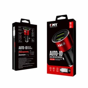 شارژر فندکی فست شارژ دو پورته EMY 3.6A Mini Size Fast Car Charger | MY-119