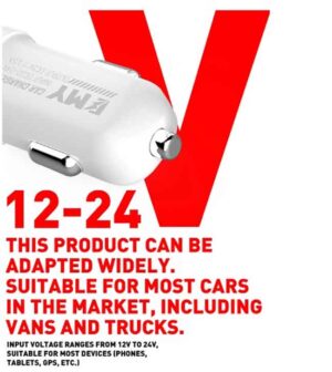 شارژر فندکی فست امی 1.5 آمپر Emy QC3.0 ABS+PC Travel Car Charger | MY-10