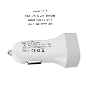 شارژر اتومبیل مدل فندکی کانفلون Konfulon Dual USB Colorful Car Charger | C17