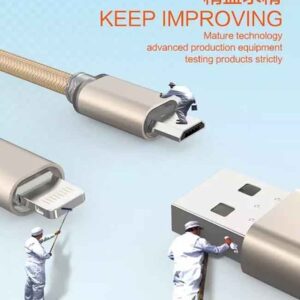 کابل شارژ و انتقال دیتای الدینیو LDNIO Micro USB & Lightning 2M Fast Cable | LS17