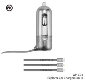 شارژر فندکی سه کابلی دبلیو کی WK Design 3.4A 3in1 Car Charger Explorer | WP-C04