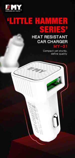 شارژر فندکی ضد حریق امی EMY Auto ID ABS Car Charger | MY-31