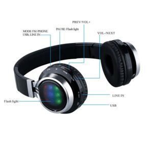 هدفون ارگونومیک و قابل حمل HD Sound Bass LED Flash Headphone | BT-9916