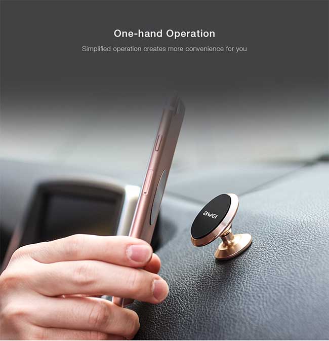 پایه نگهدارنده گوشی Awei Adhesive Type Magnetic Car Holder | X6