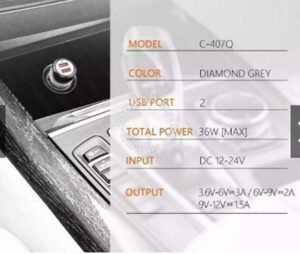 شارژر فندکی سریع الدینیو LDNIO 2 USB Auto ID QC3.0 Car Charger | C4070