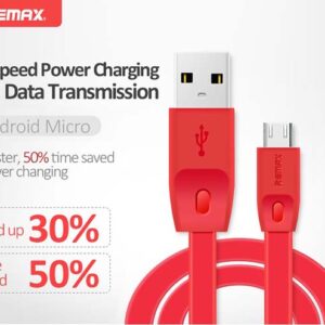 کابل انتقال داده ریمکس Remax Micro USB Fast Flat Silicon Flexible Cable | RC-001m