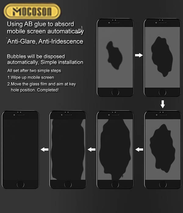 محافظ صفحه وضوح 99% نمایشگر اپل Mocoson 9D Curved Glass | iphone X | XS Max