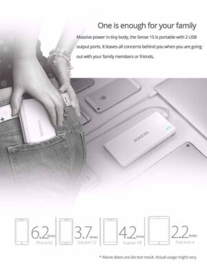 پاور بانک هوشمند روموس Romoss 15000mAh Sense 15 Power Bank | PHP15
