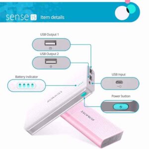 پاور بانک هوشمند روموس Romoss 15000mAh Sense 15 Power Bank | PHP15