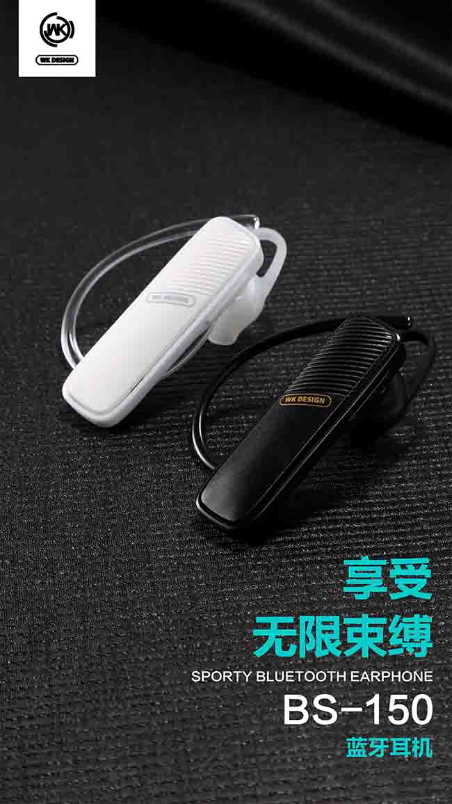 هندزفر تک گوش دبلیو کی WK Design Sport Bluetooth V4.1 Earphone | BS-150