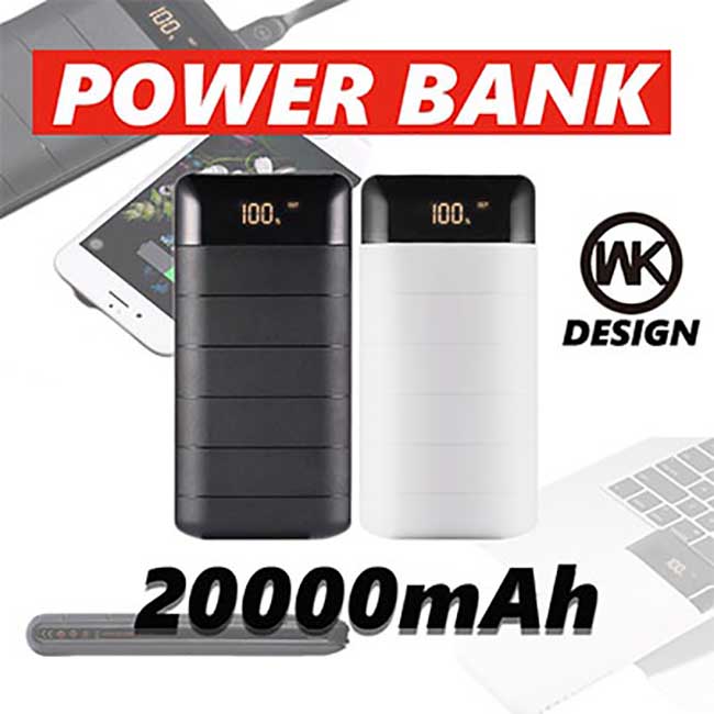 پاور بانک دبلیو کی WK Design 20000mAh Bear Power Bank | WP-026