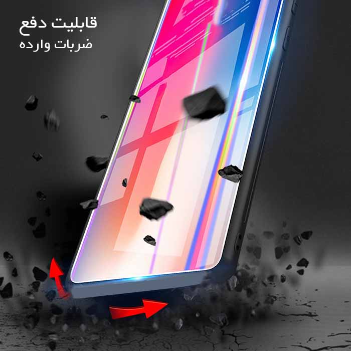 قاب لیزری سامسونگ Baseus Glass Laser Flame Color Case | Galaxy A50