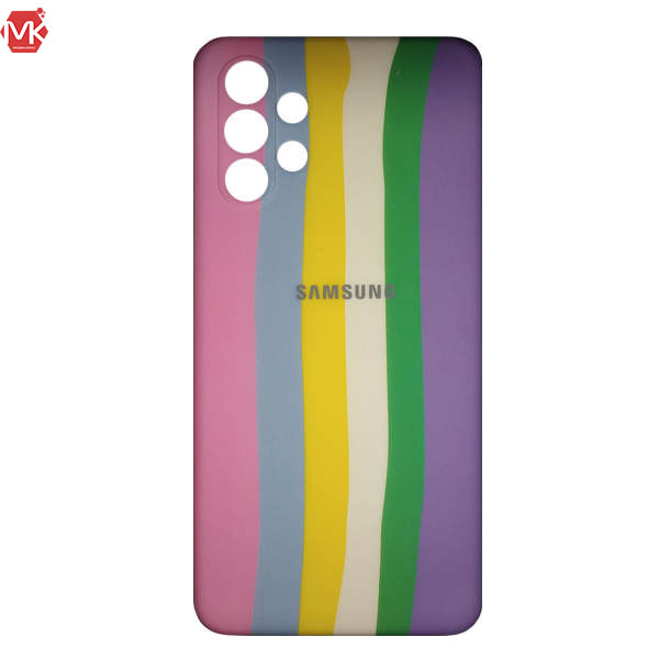 قاب محافظ سامسونگ Liquid Silicone Rainbow Cover | Galaxy A32 4G