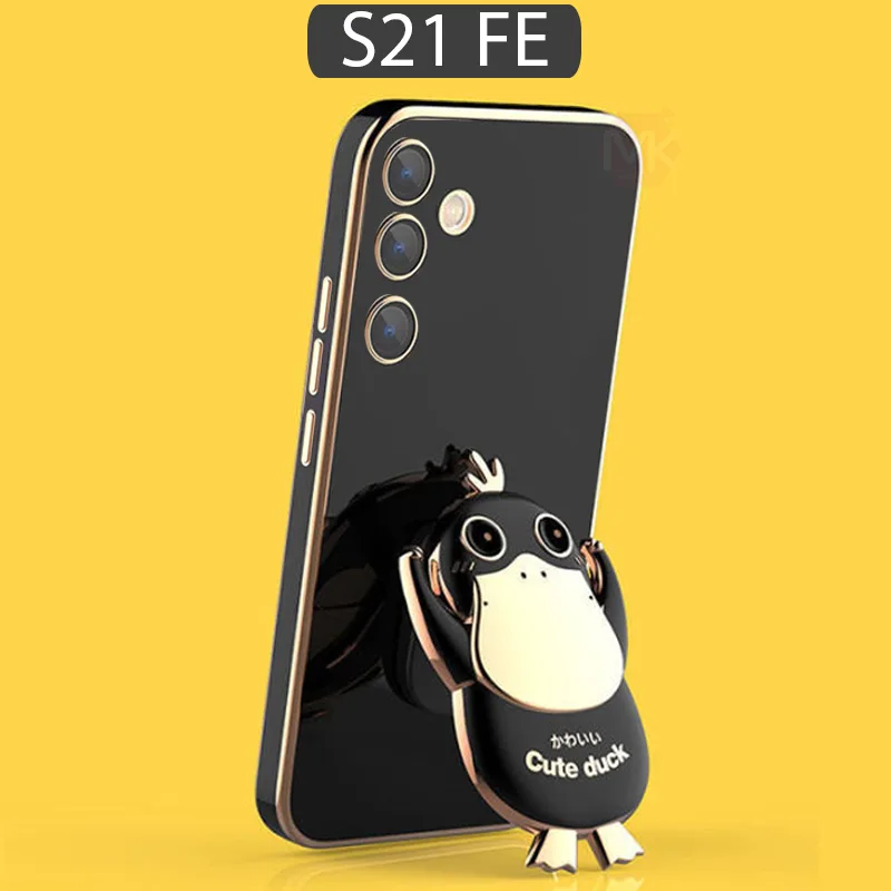 قاب محافظ 3D Cartoon Duck Plating Case | Galaxy S21 FE
